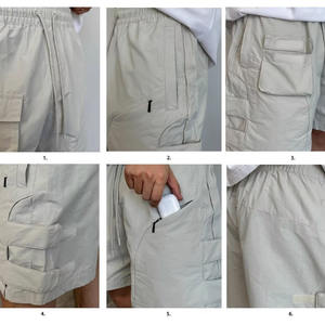 Pantalones cortos Cargo deportivos de verano de algodón de alta calidad para hombre, tamaños personalizables, colores, cintura elástica, estilo informal inteligente, transpirable - Product Image 4