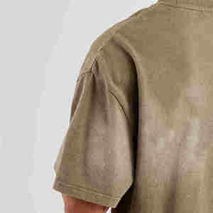 Venta al por mayor de alta calidad 100% algodón lavado con ácido camiseta de peso pesado hombres personalizado en blanco piedra lavado Vintage recortada camiseta - Product Image 4