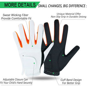 Derniers modèles de gants de golf personnalisés avec logo, design unique, qualité supérieure, cuir de mouton super doux, gants de golf respirants en microfibre - Product Image 2
