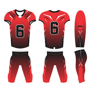 Conjuntos de uniformes de fútbol americano con impresión por sublimación personalizada, conjuntos de camisetas y pantalones cortos de manga corta con diseño personalizado Unisex - Product Image 1