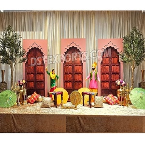 Punjabi mariage Mayian & Mehndi décoration coloré Mehndi Sangeet scène configuration Punjabi Mayian mariage décoration articles - Product Image 1