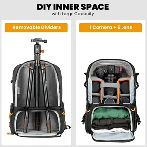 Прочный большой уличный рюкзак для путешествий водонепроницаемый рюкзак для фотосъемки с отсеком для ноутбука - Product Image 3