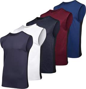 Ventes directes d'usine hommes décontracté tricoté débardeur coton/fibre de bambou 3D broderie 160g séchage rapide léger confortable - Product Image 1