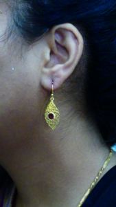 Elegant 925 Sterling Silver Hoop <b>Earrings</b> Handmade Women's Wedding & Party Wear with Gold Plating & <b>Garnet</b> Gemstone - Product Image 6