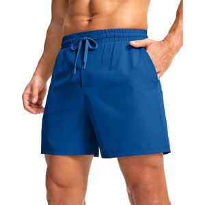 Venta al por mayor Activewear Pantalones cortos de entrenamiento para hombres Spandex Poliéster 4 Way Stretch Gym Shorts con bolsillos para entrenamiento de gimnasia y correr - Product Image 1