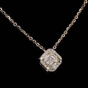 1,12 Ct Asscher Cut Lab Grown Diamond Collar 14K Oro amarillo Joyería elegante ligera para uso diario - Product Image 6