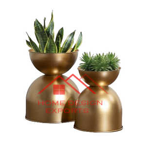 Maceta de suelo de metal con acabado dorado de último diseño, maceta nórdica de metal para decoración del hogar a precio mayorista - Product Image 2