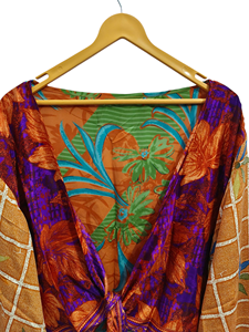 เสื้อเบลาส์ผ้าไหมหลากสีสำหรับผู้หญิงเสื้อเบลาส์ผ้าไหมหลากสีเสื้อเชิ๊ตทรงสั้นฟรีไซส์ - Product Image 4