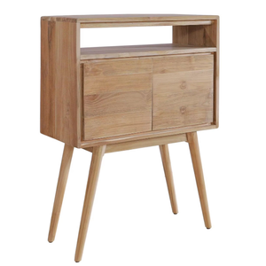 Minimalist Style Indoor Solid Teak Wood Bar <b>Cabinet</b> Furniture with Two Neat Doors for Home Decoration - Product Image 2