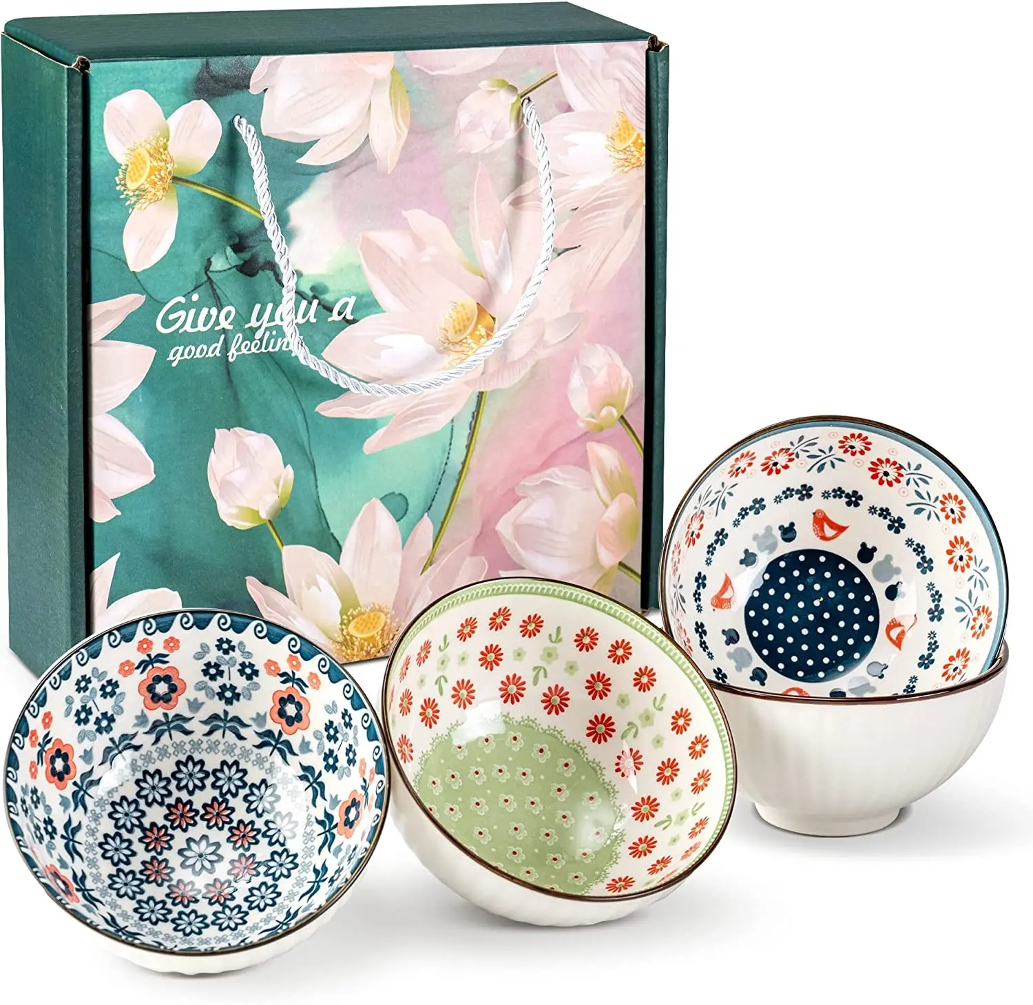 Y-Custom Keramik Porzellan Set von 4 Stück Konservierung schale Set mit Geschenk box als Promotion