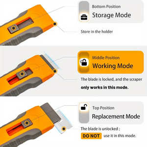 เครื่องมือขูดกาวแบบพกพา 10 ใบมีด พร้อมที่ขูดทำความสะอาดกระจกสำหรับเตาอบ ประตูเตา และขจัดคราบสี - Product Image 4