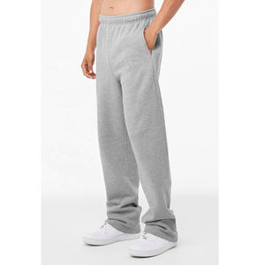 Pantalones de chándal informales para hombre, pantalones de chándal de pierna recta de algodón polar en blanco pesado Unisex para hombre con servicio de OEM impreso con logotipo personalizado - Product Image 1