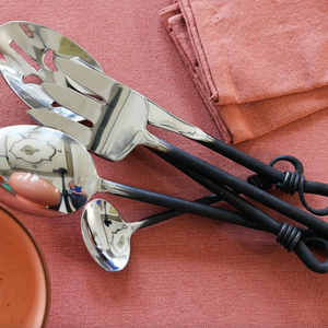 Ensemble de vaisselle en acier inoxydable, ensemble de vaisselle miroir, couteau, fourchette, cuillère, argenterie de cuisine, ensemble de couverts noirs - Product Image 3