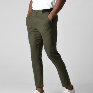 Pantalon de haute qualité personnalisé de haute qualité pour hommes, coupe ajustée, extensible, en nylon, coton, sergé zippé, pantalon de golf chic et formel pour hommes - Product Image 4