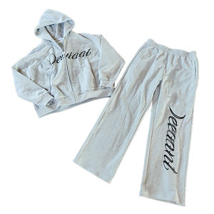 Survêtements d'hiver de haute qualité, poids lourd, 100% coton molletonné, sweats à capuche et pantalons de survêtement surdimensionnés pour hommes, ensembles personnalisés amples - Product Image 1