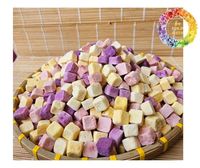 Hoge Kwaliteit Knapperig Gemengd Fruit Zoete Knapperige Gedroogde Yoghurt Kubus Snacks Aardbei Bosbessen Gevriesdroogde Yoghurt Groothandel