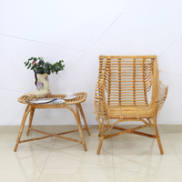 Fauteuil en rotin naturel écologique de style colonial, confortable pour le jardin, la cour, fauteuil en rotin fait à la main, fauteuil de salon