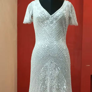 Luxury Floor Length Wedding Dress Bridal Wedding Gown Full Beaded Luxury Work Hand Made - Product Image 1