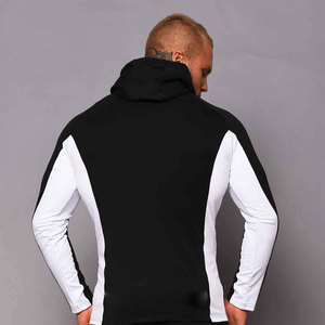 Sudadera con capucha de algodón 100% para hombre, bicolor, con cremallera completa, bolsillos, logotipo personalizado, OEM, estilo urbano, invierno, venta al por mayor - Product Image 2