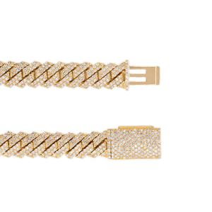 Cadena de eslabones cubanos de Hip Hop en plata de ley VVS Moissanite diamante redondo Cadena de joyería de alta calidad para hombres - Product Image 2