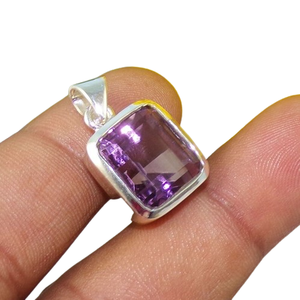 เครื่องประดับผู้หญิงจี้พลอยอเมทิสต์เครื่องประดับ925จี้เงินสเตอร์ลิงของขวัญแต่งงานสำหรับความรักพร้อมเครื่องประดับแสตมป์925 - Product Image 1