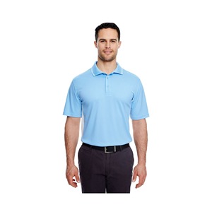 Polo de tela elástica ajustado de piqué de talla grande personalizado con puños elásticos, Polo de tres botones con ajuste muscular de algodón y LICRA para hombre - Product Image 4