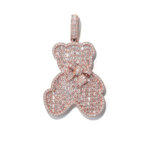 Lindo Teady Bear Hip Hop colgante para hombres y mujeres 925 plata esterlina laboratorio cultivado diamante fino encanto colgante - Product Image 5