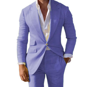 Costume de mariage pour homme, double boutonnage, en lin/coton, imperméable, personnalisé, nouveau modèle 2025, service OEM, fabriqué au Pakistan - Product Image 4
