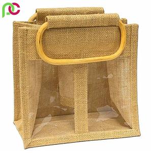Top exportateur Logo personnalisé écologique bouteille unique emballage de vin toile de jute jute lin vin sac cadeau sacs de courses - Product Image 5
