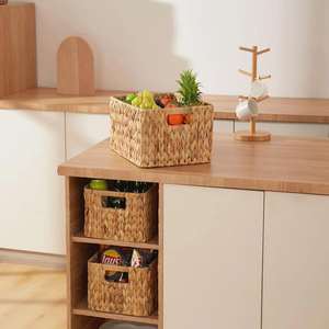 ชุดตะกร้าเก็บของจากผักตบชวา 3 ใบ ตะกร้าเก็บของสานมือจากวัสดุธรรมชาติ ขายส่ง เป็นมิตรกับสิ่งแวดล้อม ผลิตโดย VgreenArt ในเวียดนาม - Product Image 4