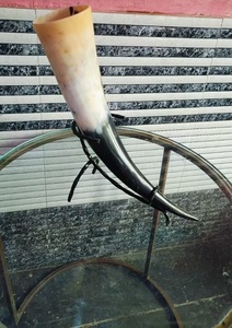 Mug à boire authentique de style animal Viking avec gravures polies, support en fer naturel, fond de tasse, produit artisanal - Product Image 3