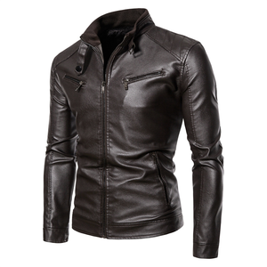 Chaquetas de cuero informales de fabricante para hombre, ropa de calle personalizada, abrigo de Otoño de cuero, chaqueta de invierno para hombre, chaquetas de cuero de la mejor calidad - Product Image 5