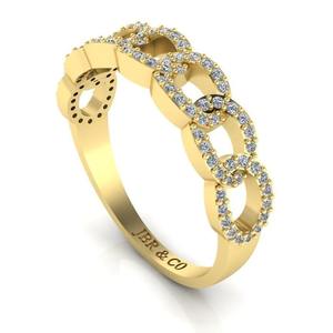 Anillo de cadena entrelazado de Plata de Ley 925 chapado en oro amarillo con diamante redondo de mejor diseño para mujer, fabricante de anillos de compromiso - Product Image 4