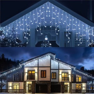 96LED Outdoor Waterproof Christmas Icicle String <b>Lights</b> Copper Fairy Curtain for Home Garden <b>Roof</b> Decorations <b>Holiday</b> Decor - Product Image 5