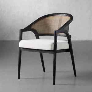Modern Nordic Design Light Luxury <b>Vintage</b> Solid <b>Wood</b> Rattan Dining <b>Chair</b> Japanese Backrest for Home Furniture Leisure Popular - Product Image 6