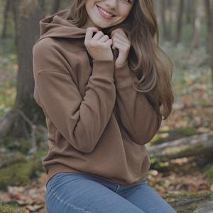 Sudadera con Capucha Extra Grande de Algodón Grueso con Hombros Caídos y Logotipo Personalizado, Sudadera de Invierno para Mujer, Proveedor de BD - Product Image 3