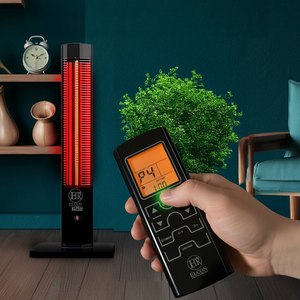 ELCON STC 2500 Calentador de Torre Infrarrojo de Carbono con Control Remoto 2500W Onda Media Portátil de Pie con Protección Antivuelco Negro - Product Image 4