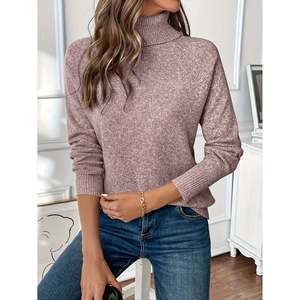 Suéter de Punto Estampado Informal para Mujer, Cuello Redondo, Transpirable y Cómodo, 100% Algodón - Product Image 1