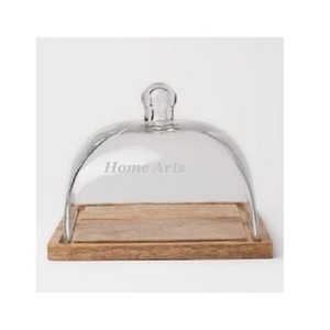 ถาดเสิร์ฟอาหารทรงกลมพร้อมโดมทำจากไม้ทำด้วยมือพร้อมโดมอะคริลิคทรงโดม - Product Image 6