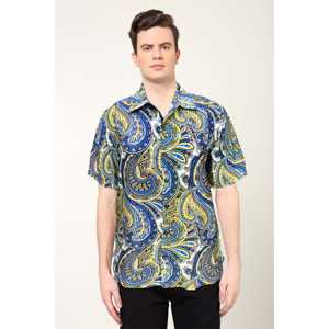 Camisa Regular de Poliéster con Estampado Abstracto para Hombre YASH GALLERY, 29 Pulgadas, Opciones Multicolor, Tallas S M L XL XXL - Product Image 5