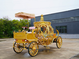Carruaje Dorado con Luces para Paseos al Aire Libre, Transporte Especial, Carruaje de Caballos - Product Image 5