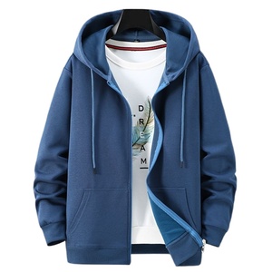 Nueva llegada color sólido letra impresa punk manga larga hombres zip up sudaderas con capucha - Product Image 1