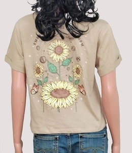 Femmes coton t-shirt 2025 mode basique décontracté tissu doux Logo personnalisé imprimé confortable coupe haut en gros pas cher offre - Product Image 4