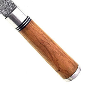 Cuchillo de Cocina de Acero de Damasco de 8 Pulgadas, Fabricación Personalizada al por Mayor, Borde Serrado, Diseño Industrial, Mango de Madera, Garantía de 3 Años - Product Image 3