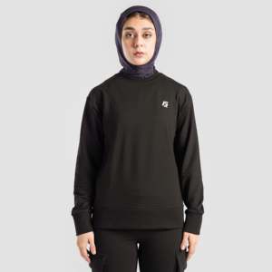Haut de sport noir en tricot style simple avec fermeture éclair latérale pour l'entraînement - Product Image 2