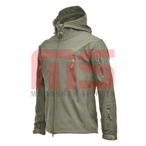 Vente en gros directe d'usine Veste softshell imperméable en toile à capuche pour homme Logo personnalisé Équipement de plein air Polyester de haute qualité Chaud - Product Image 4