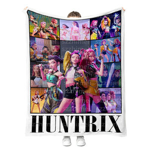 Hot Bán K Pop Kpop Quỷ Thợ Săn Phim In Ấn Chăn Chất Lượng Cao Tùy Chỉnh Lông Cừu Flannel Giường Sofa Xe Du Lịch Chăn - Product Image 3