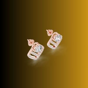 Boucles d'oreilles en diamant naturel 22K en argent classique blanc vierge jaune vif rose opulent raffiné - Product Image 1