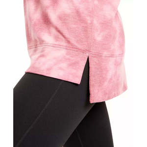 Felpa con cappuccio da donna Ideology, rossa tie-dye, con orlo asimmetrico, in maglia ricamata in seta, con cerniera, lunga, invernale, taglia XX-Large - Product Image 3