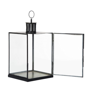 Simple Wind <b>Black</b> Metal <b>Candle</b> <b>Holder</b> Elegant Metal Rim Glass Wind Lantern for Home Christmas Weddings Elegant Centerpieces for - Product Image 4